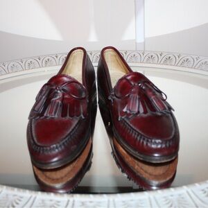Vintage Cole Haan Deep Red Leather Tassel Loafers